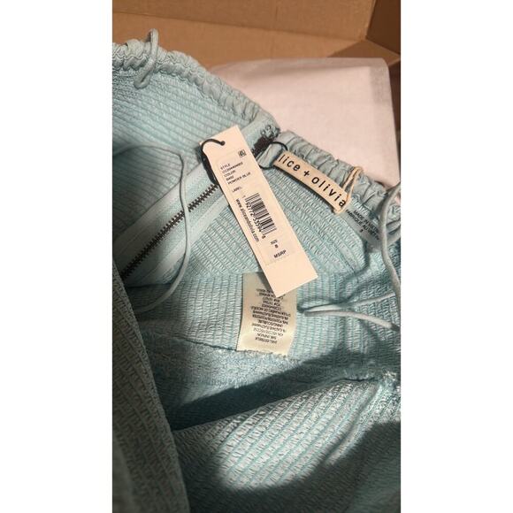 ALICE + OLIVIA Marylynn cropped tiered linen blend top size 8 - Picture 6 of 6